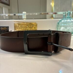 Carhartt Men's Brown Real Leather Anvil Belt Metal Buckle SZ 38